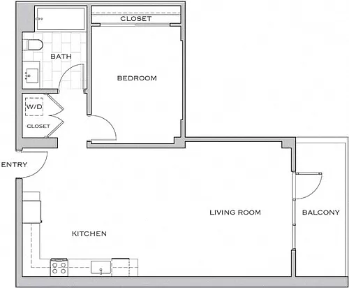 Floor plan 1AC w/ Balcony