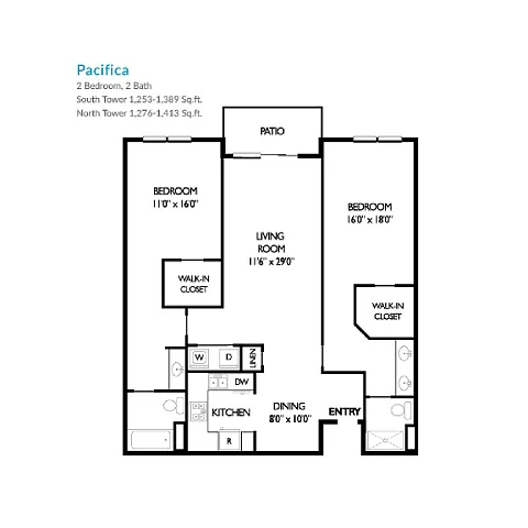 Floor plan North Tower Pacifica