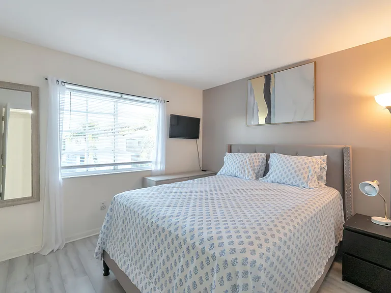 Option #2: Secondary bedroom -- bathroom in hallway.