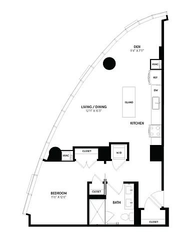 Floor plan 1 Bed/1 Bath-01