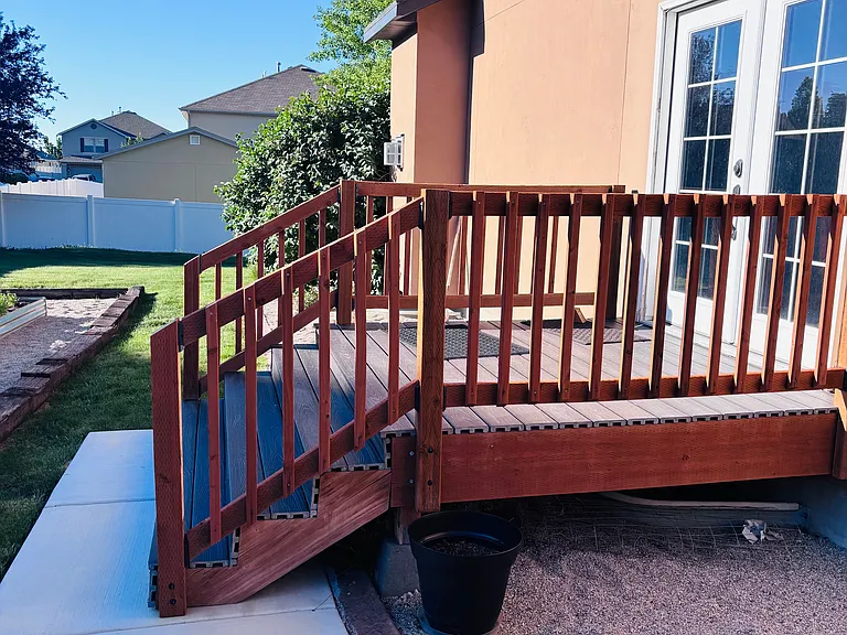 Large deck by the garden