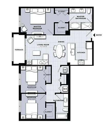 Floor plan 3 Bed / 2 Bath