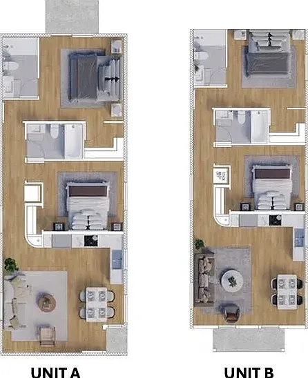 Floor plan of unit A and unit B
