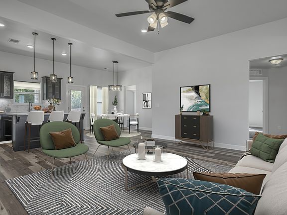 Living Room, Kitchen Dining Area