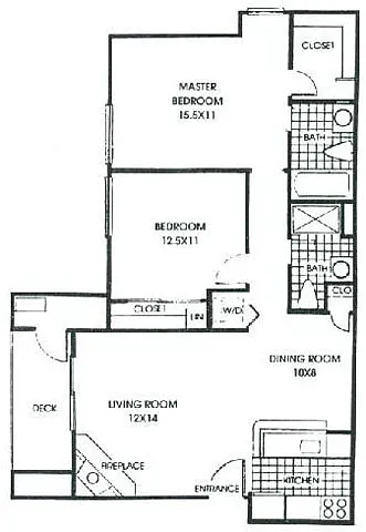 Floor plan Reserve 2 Bedroom 1 Bath