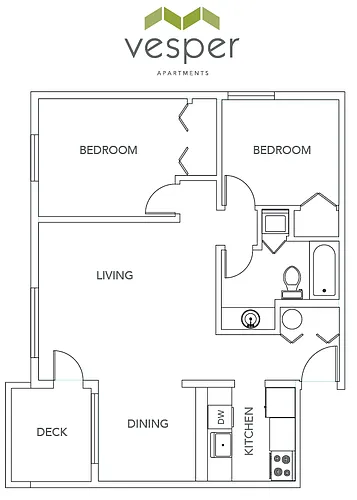Floor plan 2BD/1BA
