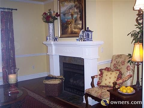A look at the fireplace in the formal living room