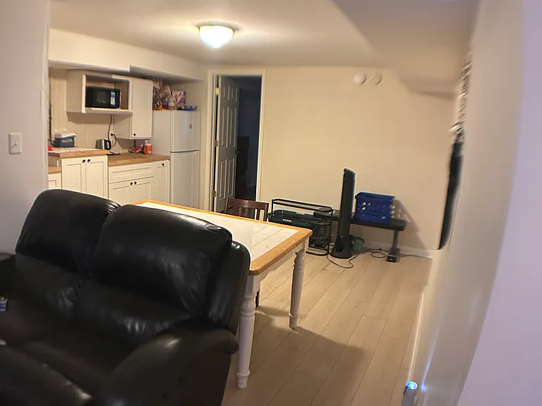 Downstairs living/dining area and kitchenette.