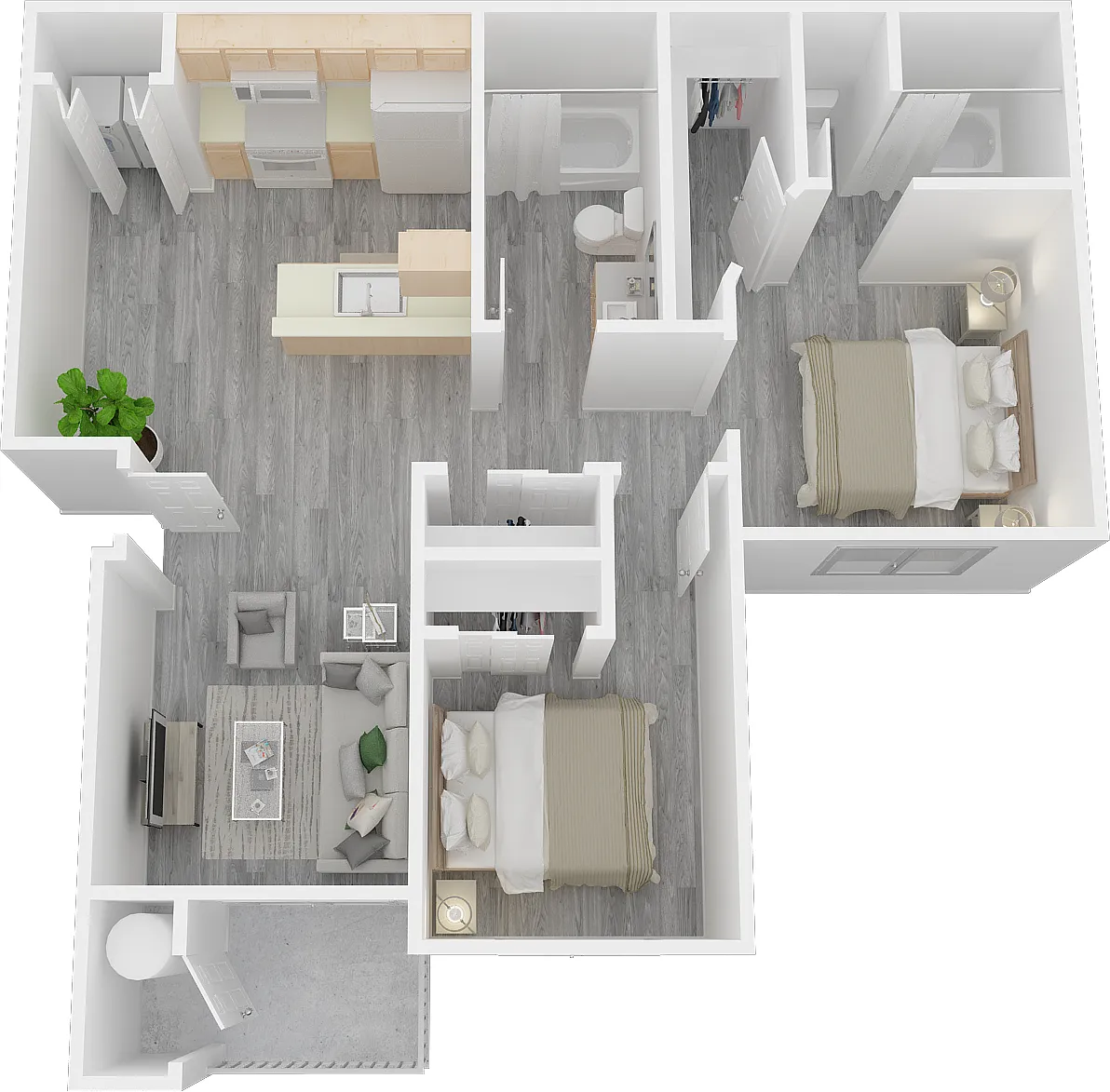 Floor plan 2 Bed 2 Bath
