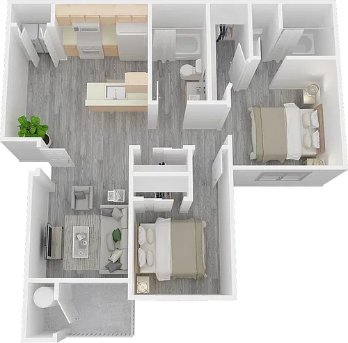Floor plan 2 Bed 2 Bath