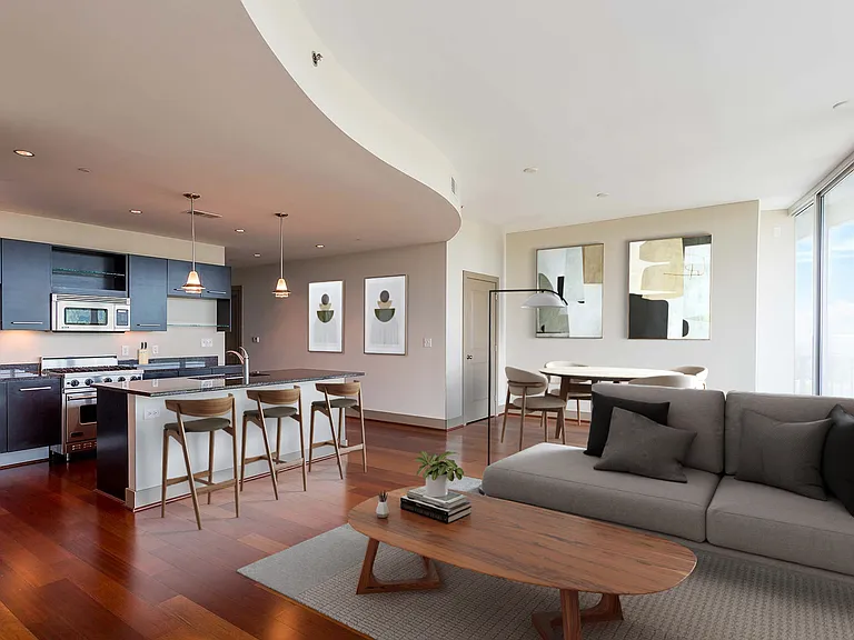 Designer kitchen with granite countertops and stainless steel appliances