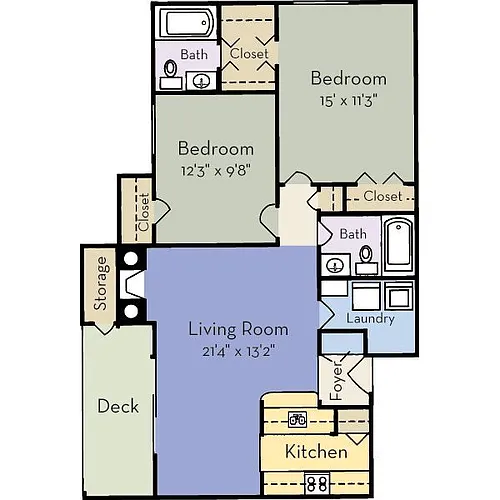 Floor plan Two Bedroom Deluxe