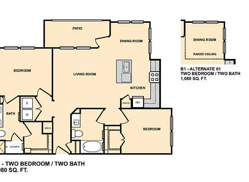 Floor plan B1 - 2 Bedroom
