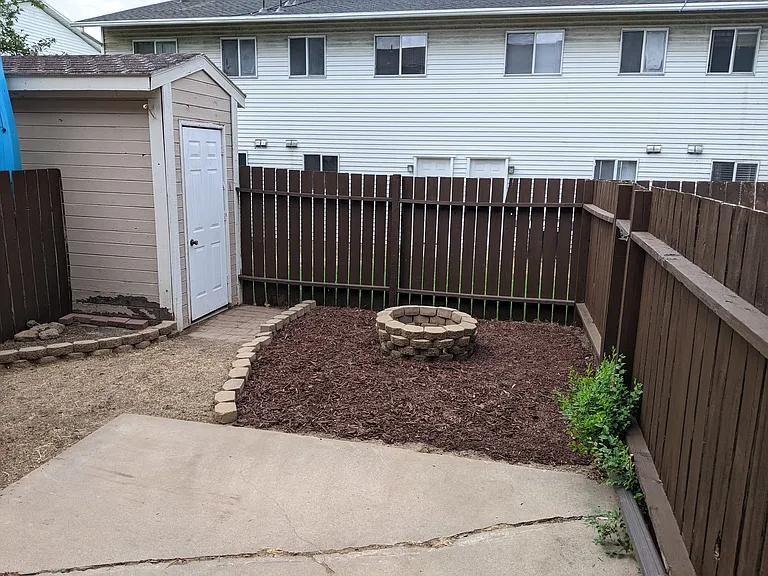 backyard and storage shed