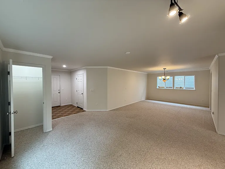 Living room and formal dining room