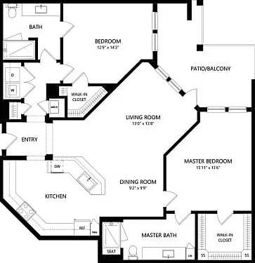 Floor plans are artist's rendering. All dimensions are approximate. Actual product and specifications may vary in dimension or detail. Not all features are available in every apartment. Prices and availability are subject to change. Floor plans are artist