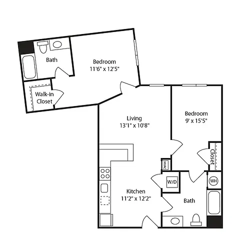 Floor plan 2 Bed/2 Bath-B30