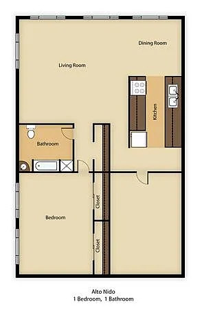 Floor plan 1 BEDROOM