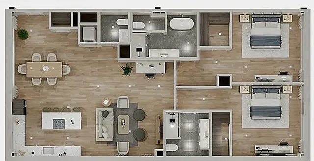 Floor plan Elite Two Bedroom Residence Accessible