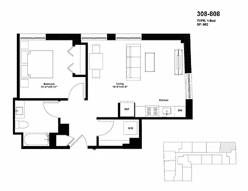 Floor plan Units 308 to 808