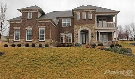 Stunning exterior, with mature landscaping. A blend of brick, & stone, with several columns, covered patio & balcony.