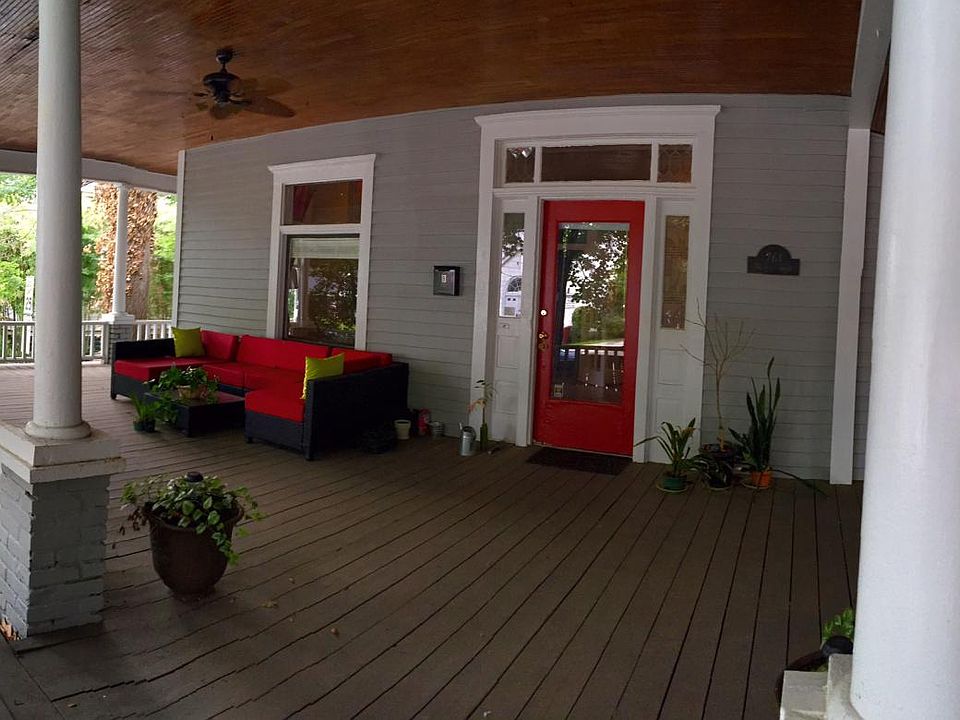 Great front porch for relaxing, entertaining, and people-watching