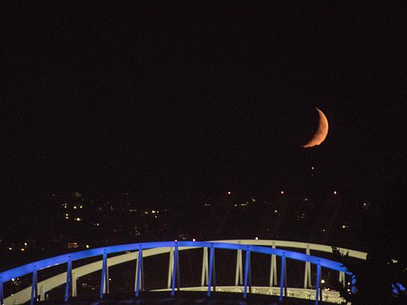 Veiw from apartment - Moon Setting Behind Quest Field