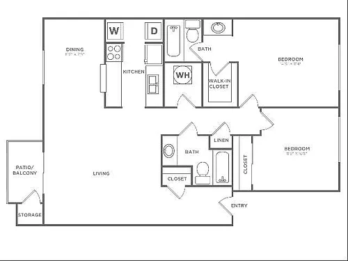 Floor plan Cypress (1015 SF)