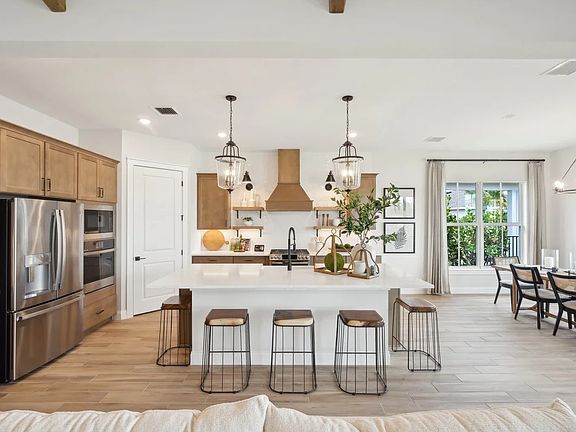 Kitchen with pendant lighting