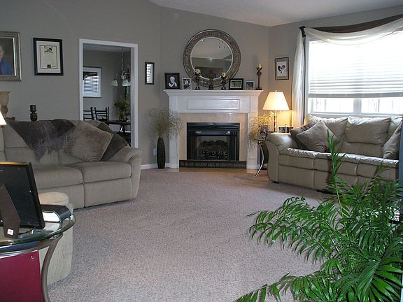 Spacious Living Room with Fireplace