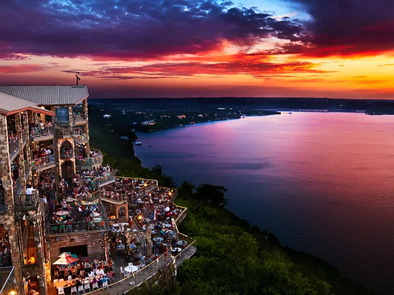 Local restaurant sunset