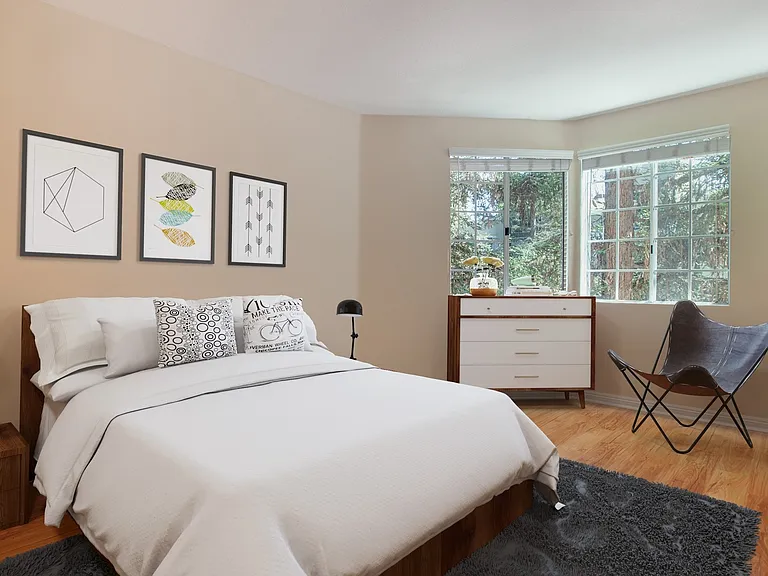 Your spacious bedroom features a large walk-in closet and great natural light