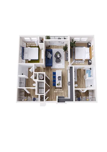 Floor plan B1 Two Bedroom