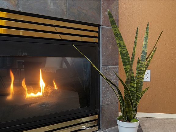 Gas fireplace warms the heart of the home
