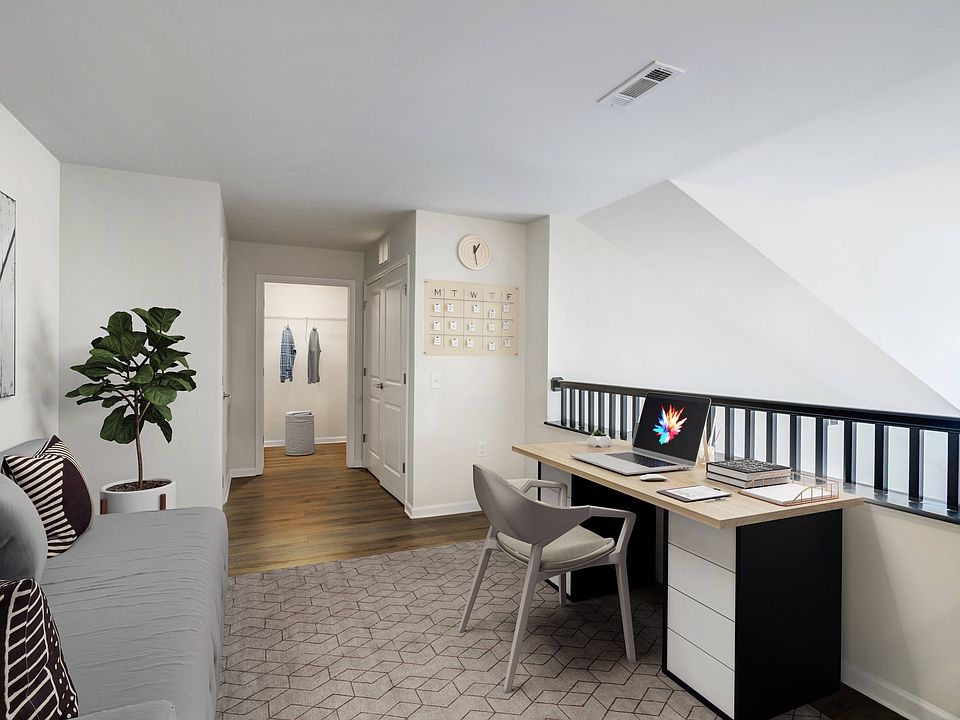 Home office area in loft apartment