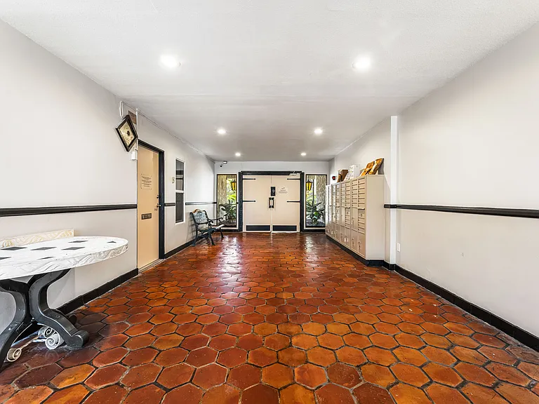Attractive building lobby with secure mailboxes