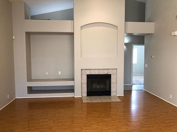 Great Room with Entertainment Niche and Fireplace
