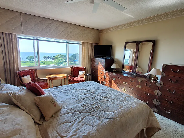 Great view from master bedroom - lots drawer storage in furniture