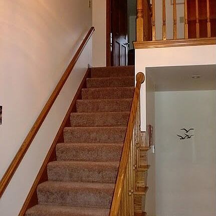 New carpet in entry stairwell
