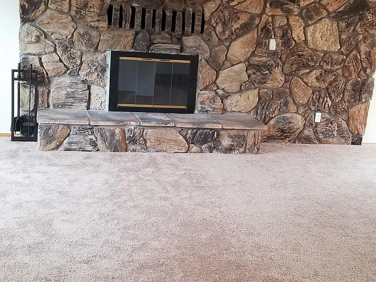 Real wood burning fireplace
