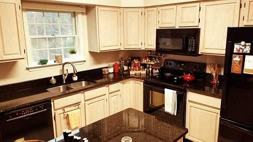 Kitchen with granite countertops