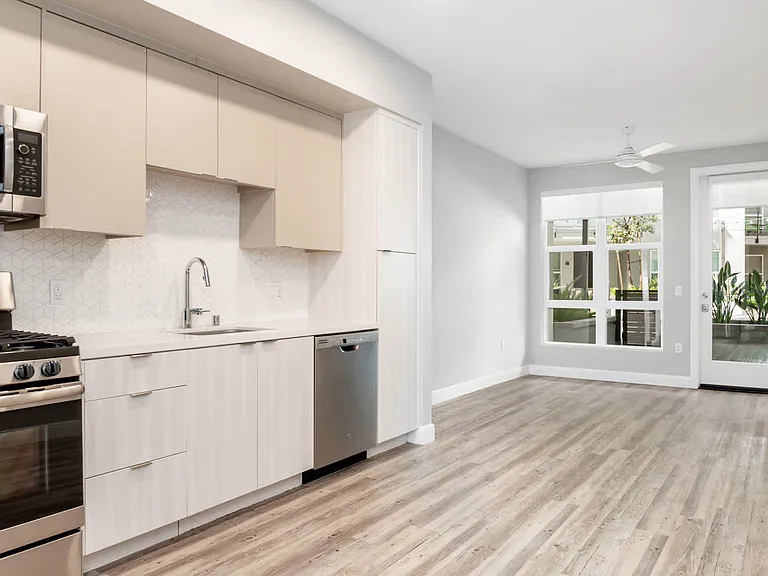 Living Room with Patio and Hard Surface Flooring
