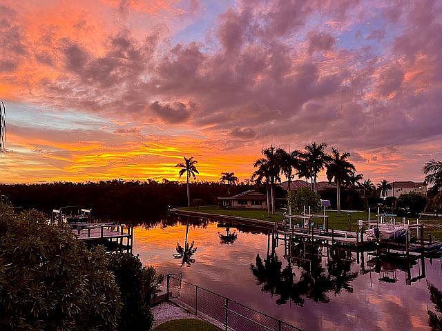 Upstairs deck sunset view