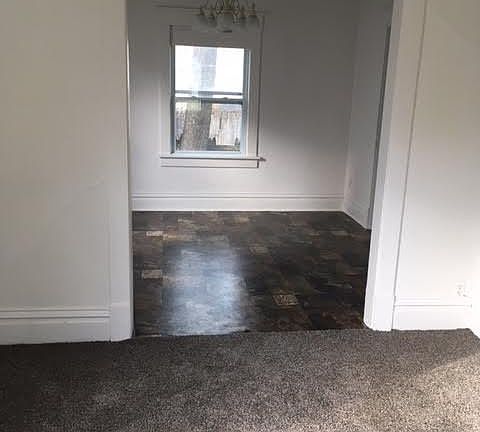 Dining room with new vinyl floor
