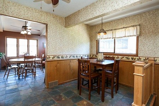 Dining area--- slate floors