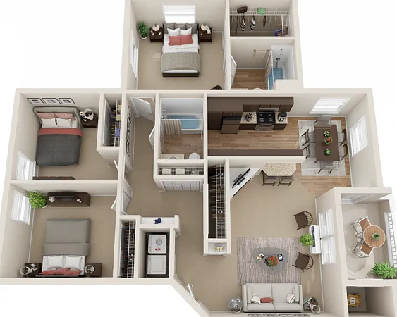 3D Platinum Plus - 3BD/2BA - 1,293 SF 3D Platinum Plus - 3BD/2BA - 1,293 SF