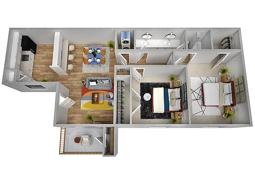 Floor plan 2 Bedroom 1 Bath
