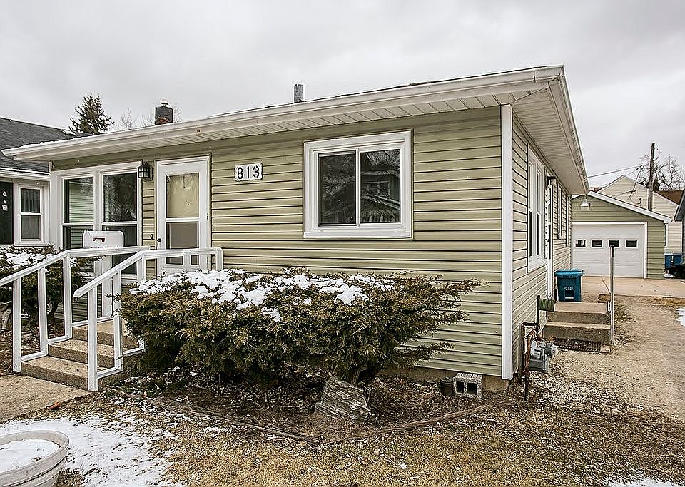 front door , garage in back