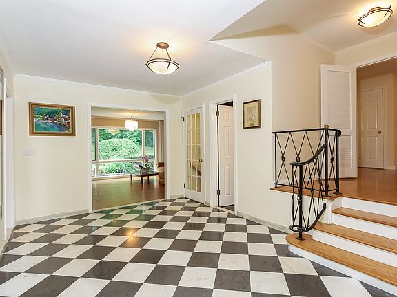 A stunning marble floor welcomes you