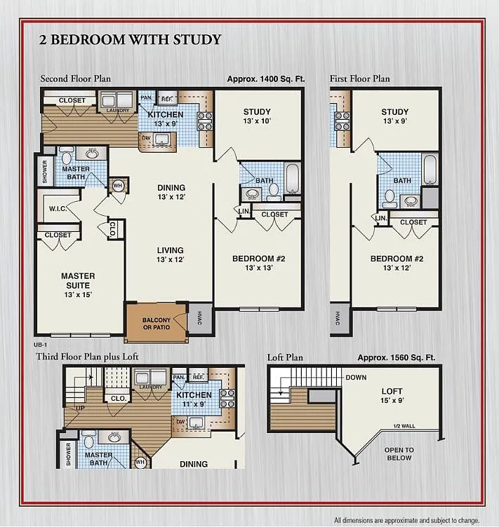 Floor plan 2 Bedroom Study